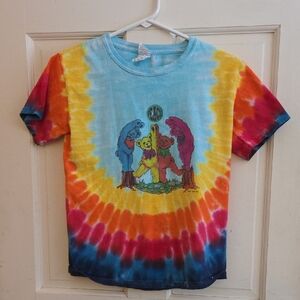 Gildan Kids Tie-Dye Shirt with Dancing Bears